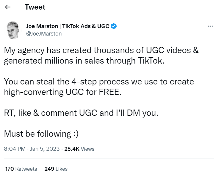Tweet regarding video ads